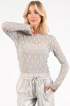 Aimée the label annie T-shirt lange mouw Zilver