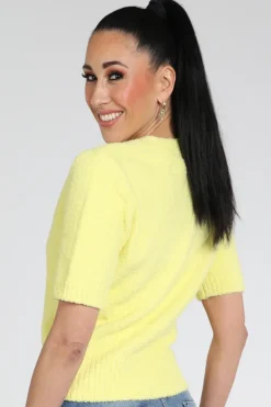 Aimée the label ballotto Pull korte mouw Geel