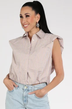 Aimée the label billie Blouse mouwloos Beige
