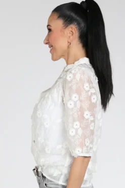Aimée the label canna Blouse korte mouw Wit