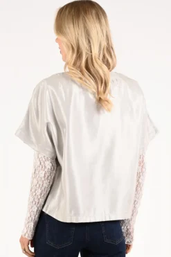 Aimée the label dreamy Blouse korte mouw Zilver