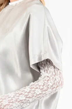 Aimée the label dreamy Blouse korte mouw Zilver