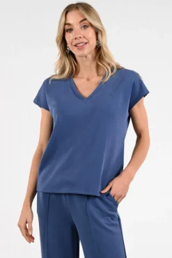 Aimée the label ingrid T-shirt korte mouw Vergrijsd blauw