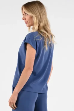 Aimée the label ingrid T-shirt korte mouw Vergrijsd blauw