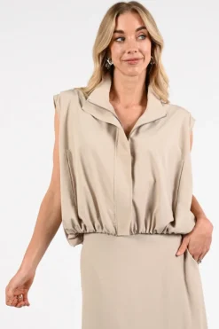 Aimée the label lowen Gilet Zand