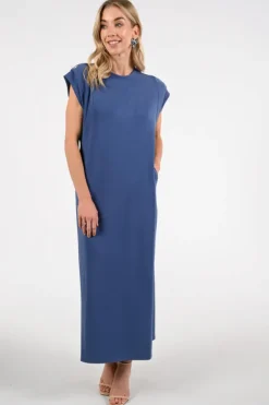 Aimée the label silvana Jurk korte mouw Vergrijsd blauw