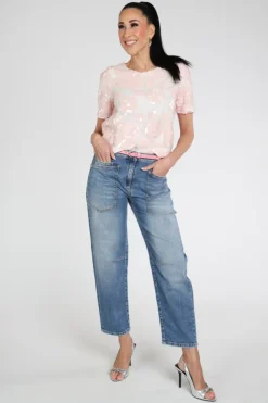 Aimée the label tulu Blouse korte mouw Licht roze