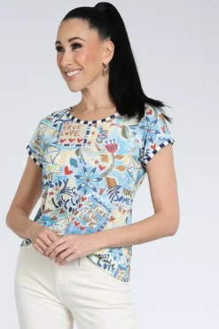 Atelier Maillet DF6st006 T-shirt korte mouw Licht blauw