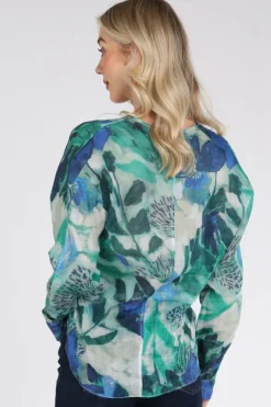 Atelier Maillet DH6st051 Blouse lange mouw Groen