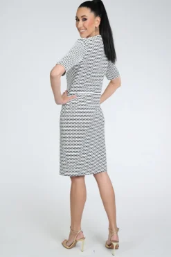 B Three julia Jurk korte mouw Off white