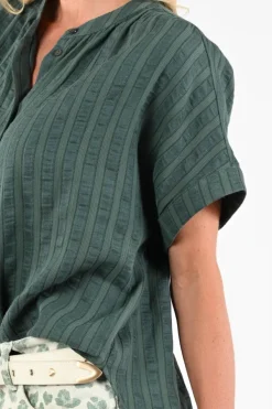 By-Bar 26112005 Blouse korte mouw Donker groen
