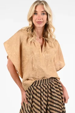 By-Bar 26112041 Blouse korte mouw Goud