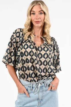 By-Bar 26112034  Blouse korte mouw Groen