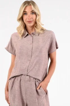 By-Bar 26112048 Blouse korte mouw Oud rose