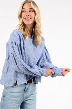 By-Bar 26112027 Blouse lange mouw Blauw