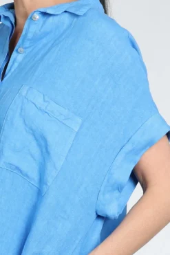 By-Bar Hella linen dress Jurk korte mouw Blauw
