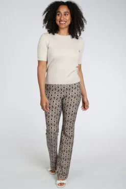 Cambio Flower Broek Taupe