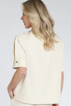 Caroline Biss 1631 Blouse korte mouw Ecru
