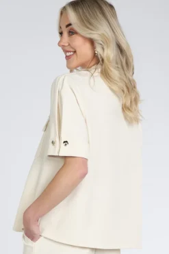 Caroline Biss 1631 Blouse korte mouw Ecru