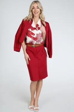 Caroline Biss 1690 Blouse korte mouw Rood