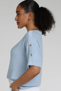 Caroline Biss 1210 Pull korte mouw Licht blauw
