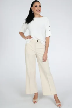 Caroline Biss 1210 Pull korte mouw Wit