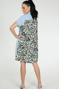 Catnoir 3183 Jurk korte mouw Blue denim