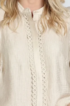Co'couture 45111 Blouse korte mouw Beige