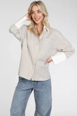 Co'couture 45085 Blouse lange mouw Bruin