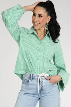 Co'couture 45055 Blouse lange mouw Groen