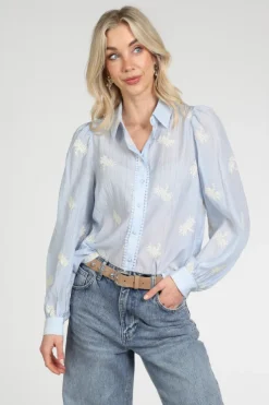 Co'couture 45056 Blouse lange mouw Licht blauw
