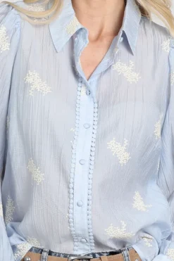 Co'couture 45056 Blouse lange mouw Licht blauw