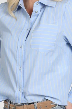 Co'couture 45051 Blouse lange mouw Licht blauw