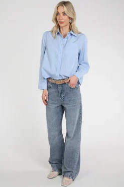 Co'couture 45051 Blouse lange mouw Licht blauw