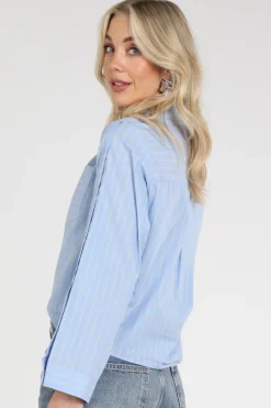 Co'couture 45051 Blouse lange mouw Licht blauw