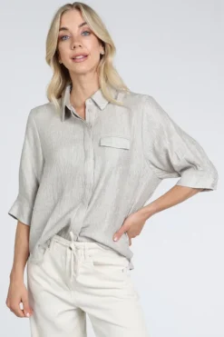 Co'couture CherCC shirt Blouse korte mouw Zilver