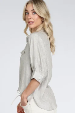 Co'couture CherCC shirt Blouse korte mouw Zilver