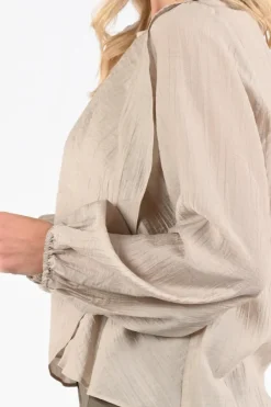Co'couture 45004 ConnyCC Blouse lange mouw Licht taupe
