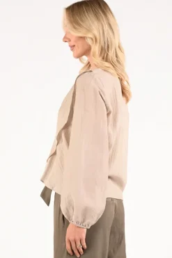 Co'couture 45004 ConnyCC Blouse lange mouw Licht taupe