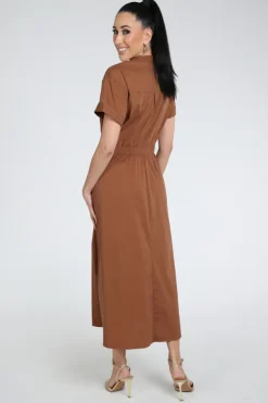 Co'couture 46112 Jurk korte mouw Bruin