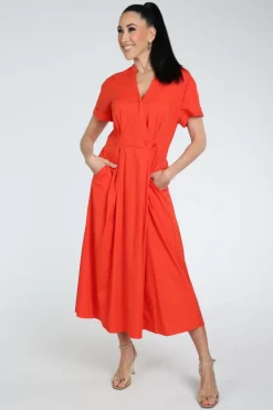 Co'couture 46112 Jurk korte mouw Rood