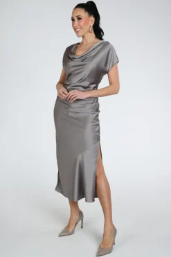 Co'couture 46026 Jurk korte mouw Taupe
