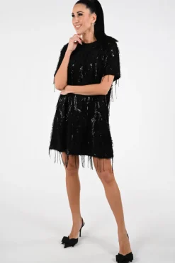 Co'couture 36576 Jurk korte mouw Zwart