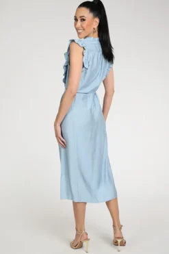 Co'couture 46096 Jurk mouwloos Licht blauw