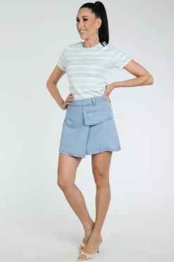 Co'couture 43015 T-shirt korte mouw Licht blauw