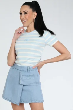 Co'couture 43015 T-shirt korte mouw Licht blauw
