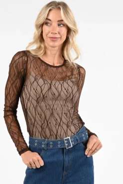 Co'couture 33187 T-shirt lange mouw Bruin