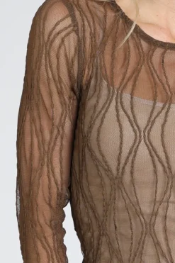 Co'couture 43043 T-shirt lange mouw Bruin