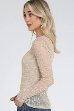 Co'couture 43043 T-shirt lange mouw Zand