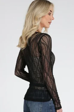 Co'couture 43043 T-shirt lange mouw Zwart